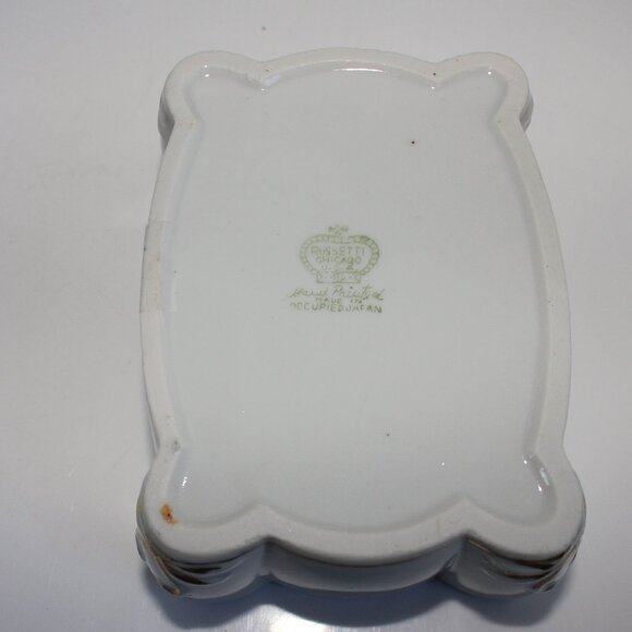 Russetti Trinket Box Hand Painted Floral Gold Porcelain Vintage Occupied Japan - Picture 8 of 9
